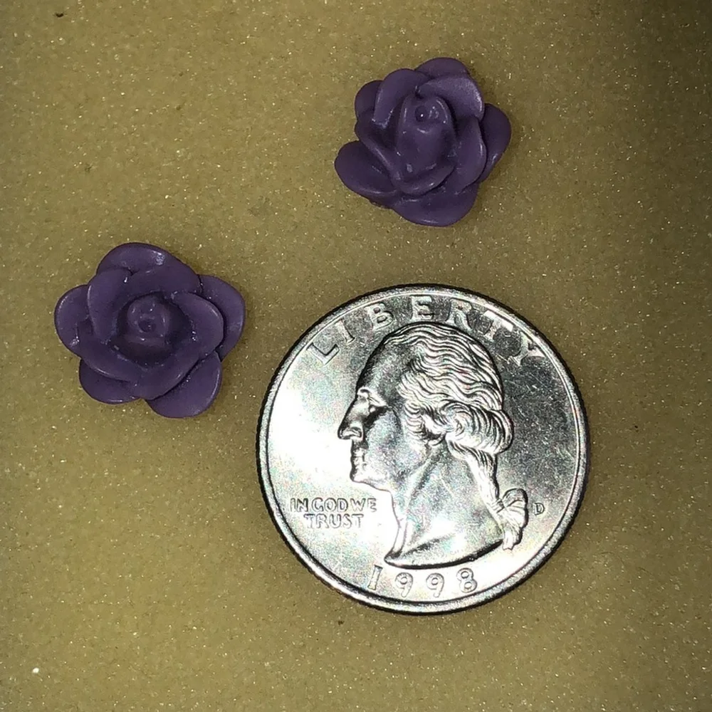 Lavender Floral Stud Earrings